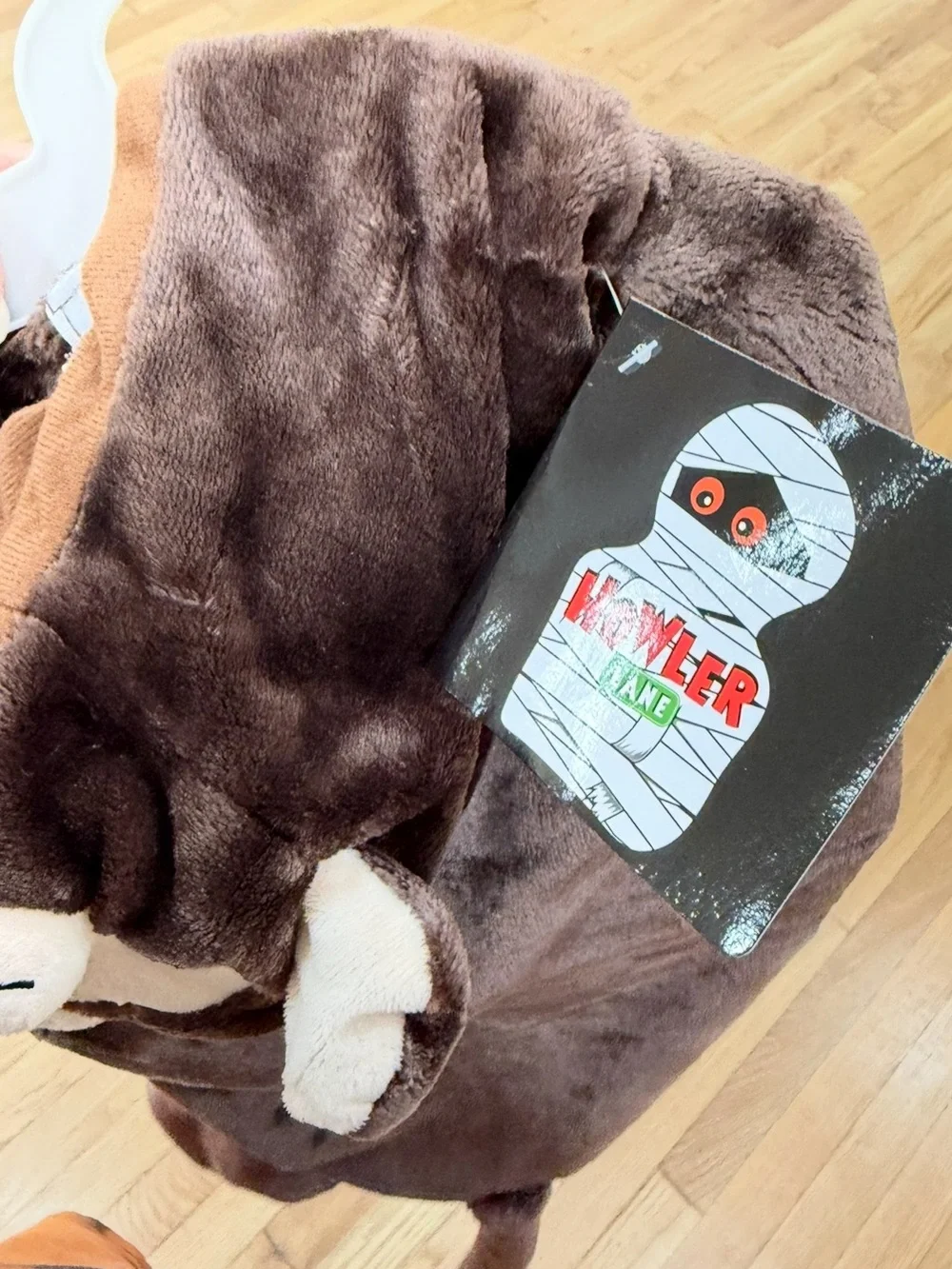 🦋Pet Apparel Brown Plush Monkey Dog Costume Hooded Pet Outfit size-large